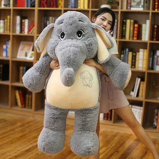 Giant Grey Elephant Plush Toy (15-38.6 in) - Big Flappy Ears Stuffed Animal Christmas Gift
