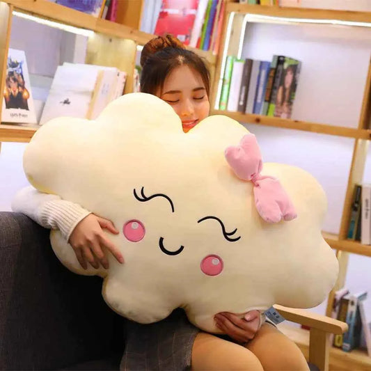 Giant Kawaii Cloud Plush Pillow (27.6/35.4 in) - Soft Stuffed Cushion & Lovely Gift