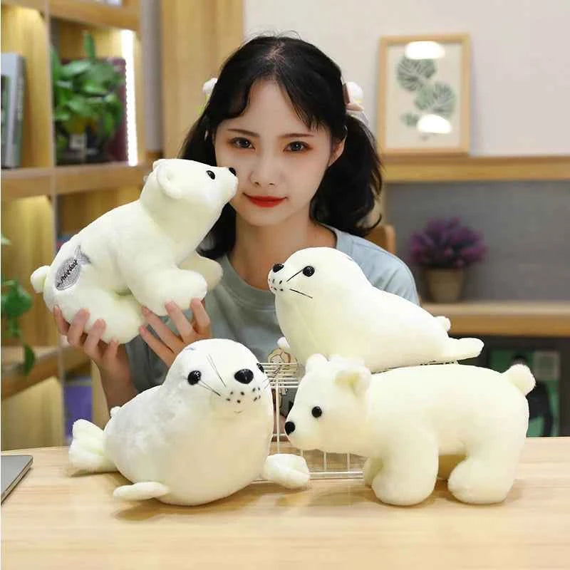 Cute Sea World Plush Doll (9.5/11 in) - Sea Lion, Polar Bear & Panda Stuffed Toy for Kids Gift