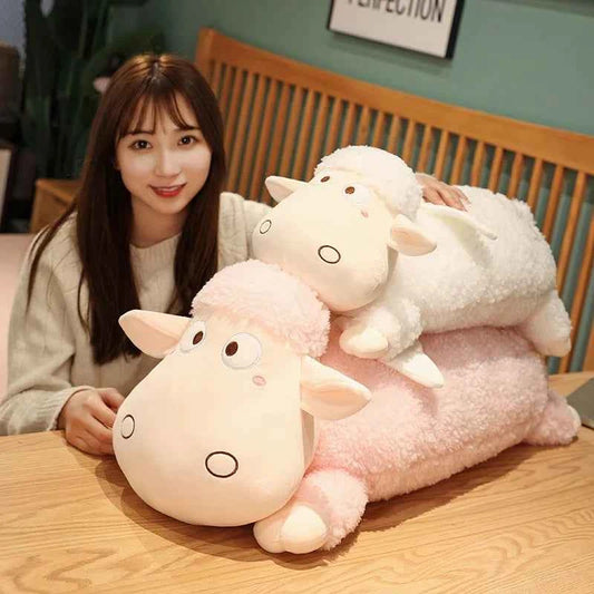 Kawaii Sheep Plush Toy – Long Sleeping Sheep Hug Pillow Stuffed Animal