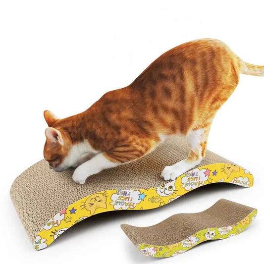 M-Shaped Cat Scratcher Cardboard – Corrugated Cat Scratch Board with Catnip for Indoor Cats