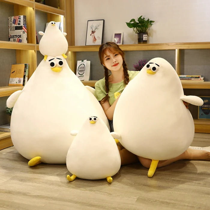 Giant Round Penguin Plush Pillow – Soft Fluffy Stuffed Animal