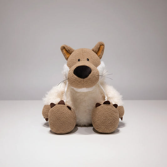 Kawaii Sleepy Sheep & Wolf Plush Toy – Creative Soft Stuffed Lamb Doll Holiday Gift (25–50cm) Wolf