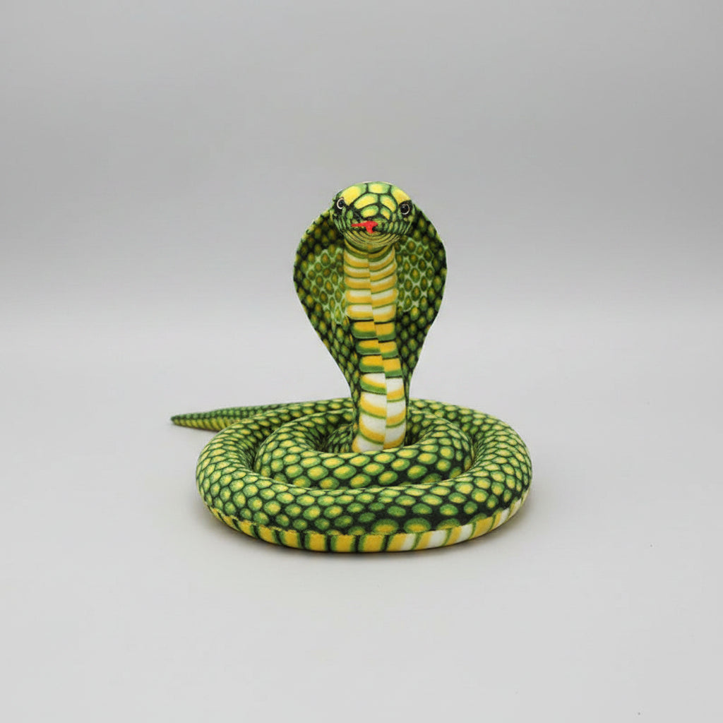 Realistic Snake Plush Toy – Giant Cobra Stuffed Animal Pillow Green