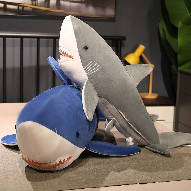 Giant Shark Plush Pillow – Long Sea Animal Stuffed Cushion