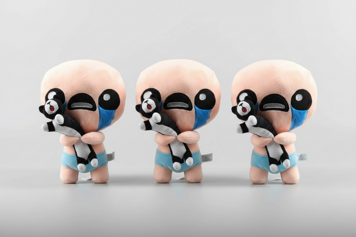 The Binding of Isaac Plush Toys (11.8 in) - Isaac & Black Cat Stuffed Animal Doll Gift Pink (3 pcs)