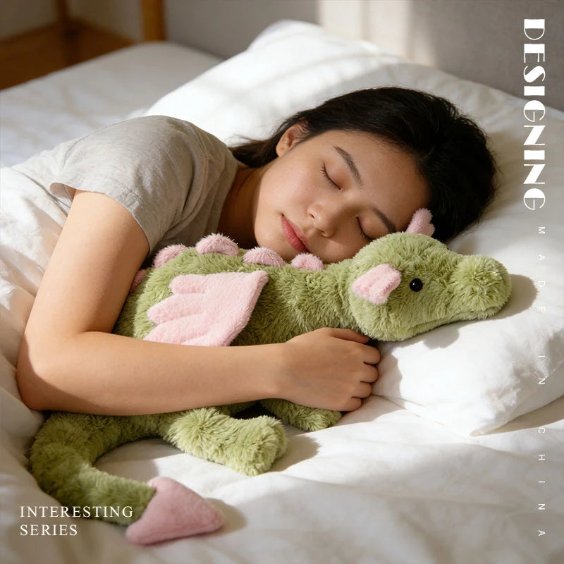 50/70CM Cartoon Hot Flying Dragon Plush Toy With Wings Green Pink Long Tail Plush Toy Pillow Gift