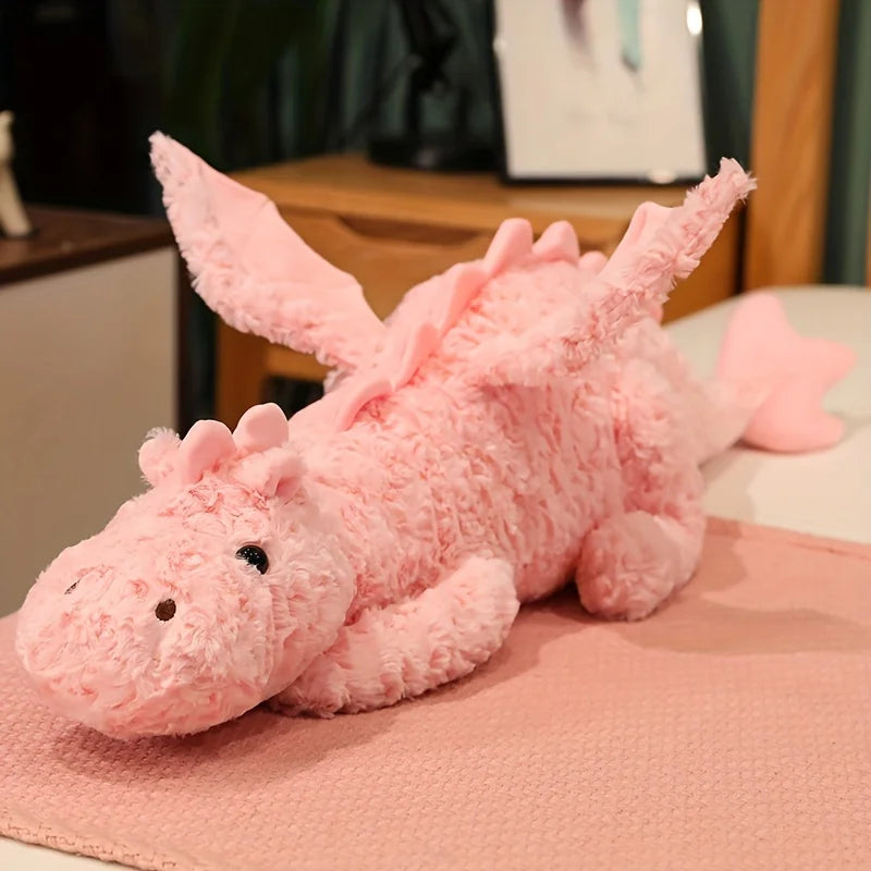 Flying Dragon Plush Toy – Giant Soft Dinosaur Stuffed Animal Pink