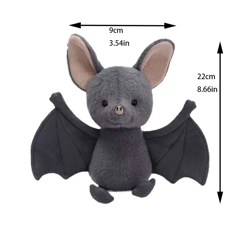 Kawaii Cartoon Bat Plush Toy – Soft Stuffed Funny Bat Doll Halloween Decoration (22cm)