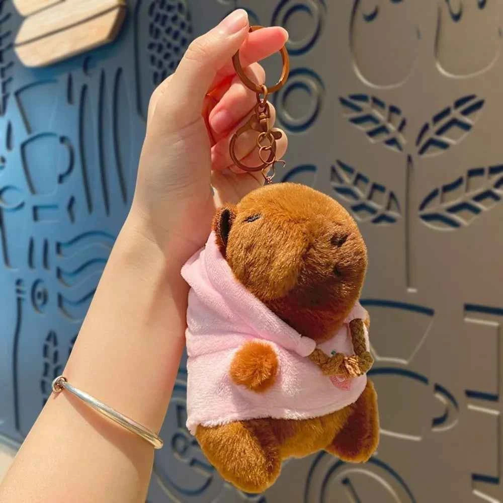 Cute 12cm Capybara Plush Toy: Hoodie, Wings & Keychain/Pendant Gift
