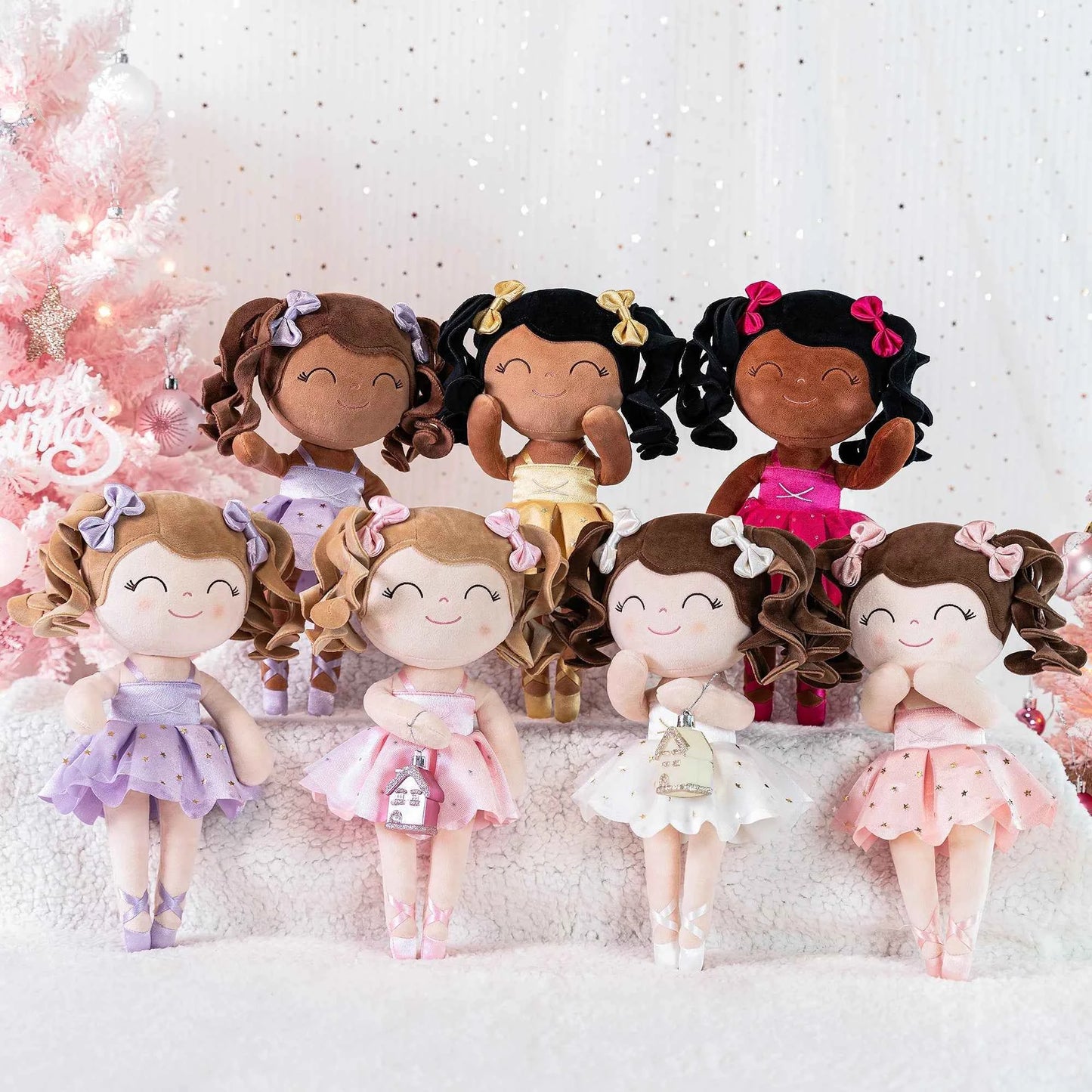 Gloveleya Plush Toys  New Design Ballet Dancer Dolls Curls Dolls Dreaming Girl Gifts for Kids Soft Toys Girl‘s Birthday Gift