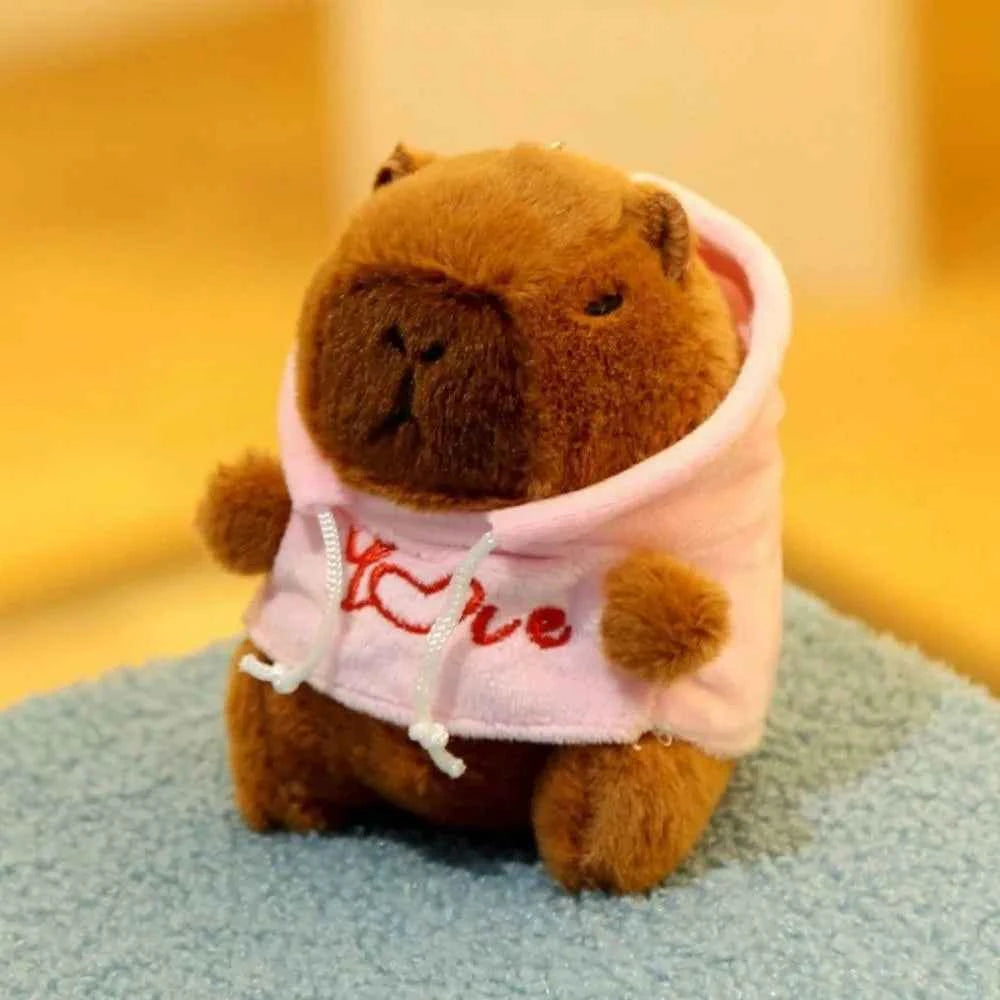 Cute 12cm Capybara Plush Toy: Hoodie, Wings & Keychain/Pendant Gift