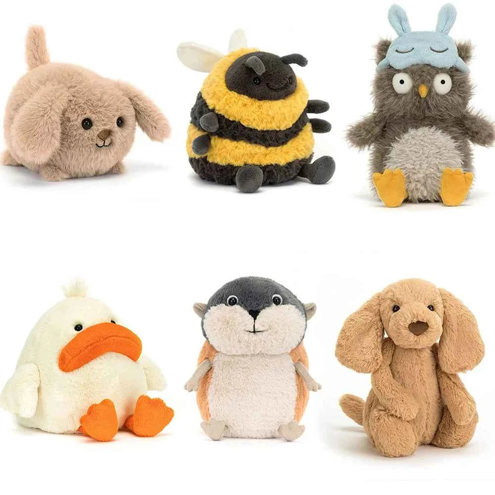 Kawaii Mini Animal Plush Toy – Soft Room Decor Doll Collection (Duck, Puppy, Owl, Bee)