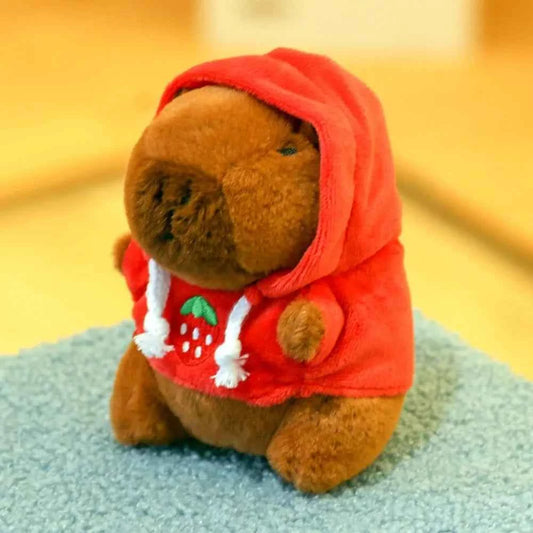 Cute 12cm Capybara Plush Toy: Hoodie, Wings & Keychain/Pendant Gift