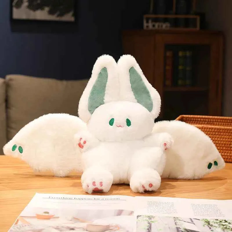25-55cm Lovely Bat Plush Toy Lovely Flying Bat Rabbit Plushie Long Tail Pink & Black Bat Rabbit Stuffed Dolls Birthday Gifts