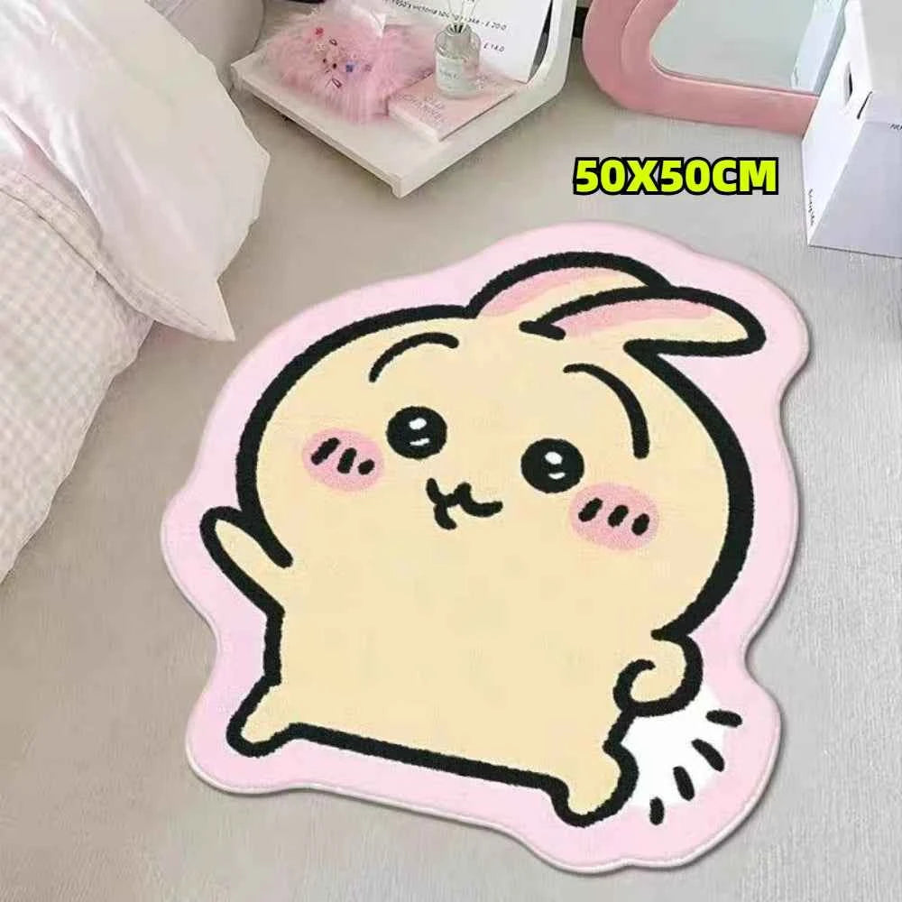 Chiikawa Hachiware Usagi Plush Area Rug - Non-Slip Floor & C 50x50cm