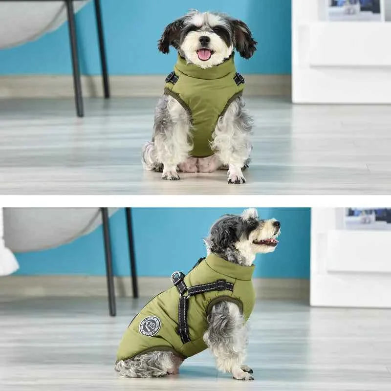 Waterproof Winter Dog Jacket & Fleece Vest with Built-in Harness - for Small to Large Dogs
