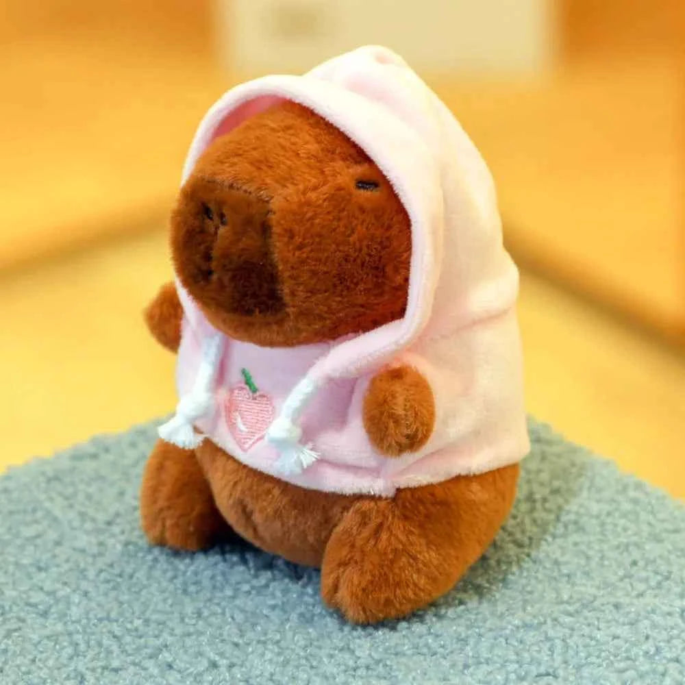 Cute 12cm Capybara Plush Toy: Hoodie, Wings & Keychain/Pendant Gift