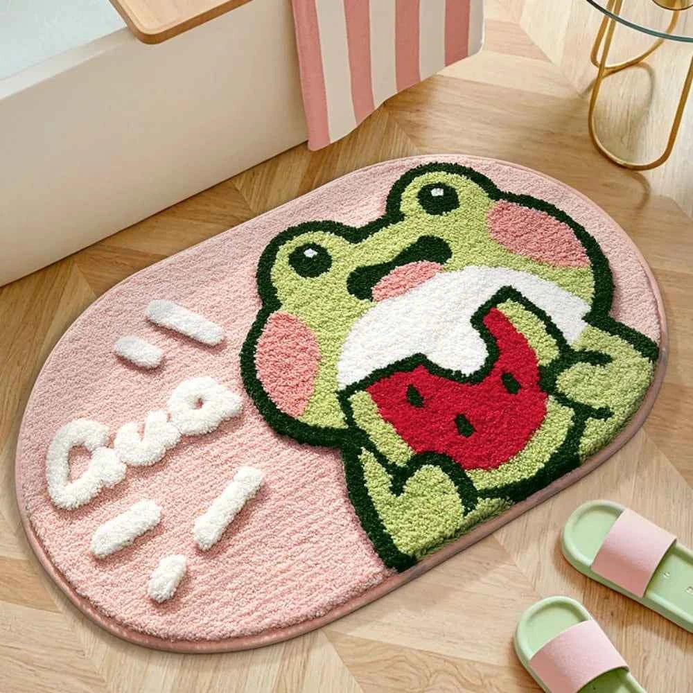 Cartoon Frog Entrance Carpet Absorbent Non Slip C