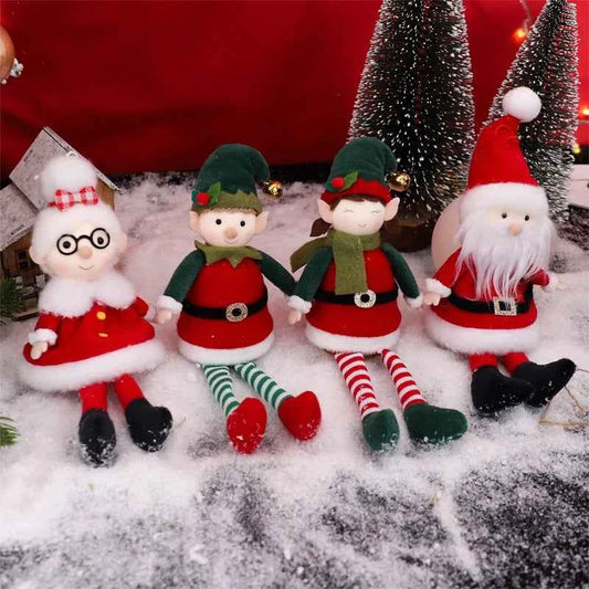 Cute Christmas Elves Stuffed Plush Dolls - Xmas Tree Hanging Ornament & Party Decor