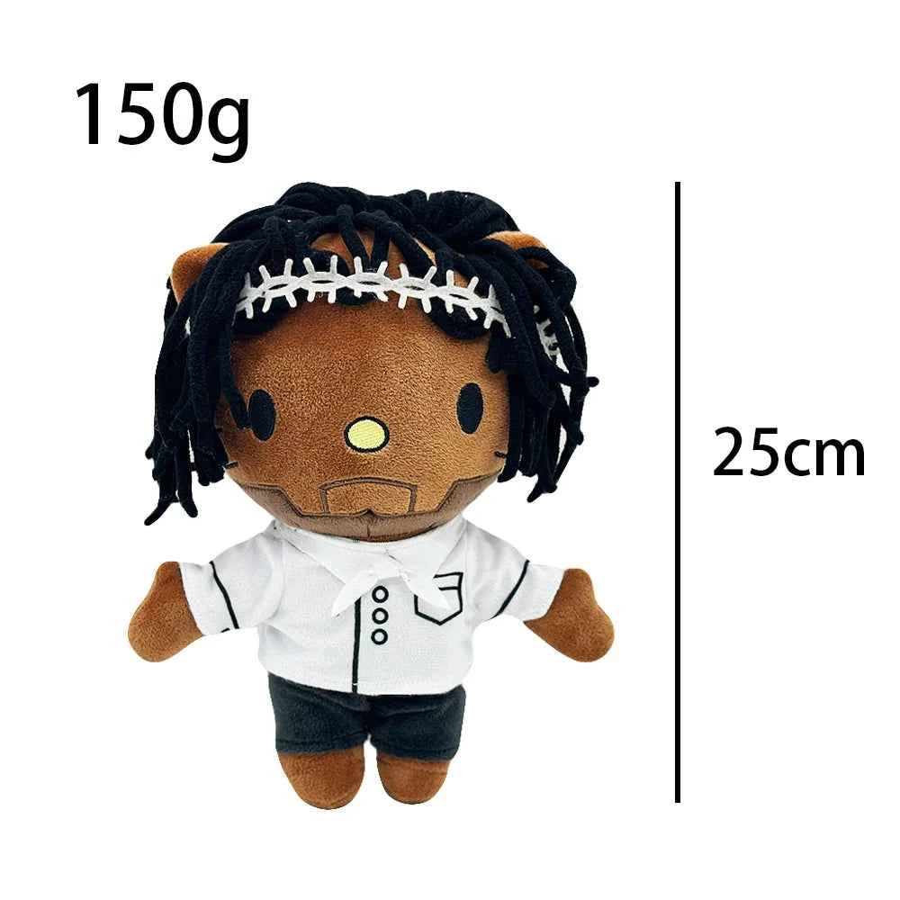 Hello Kitty Kendrick Lamar Plush Doll (9.84 inches) - Curly Hair Figure Stuffed Toy