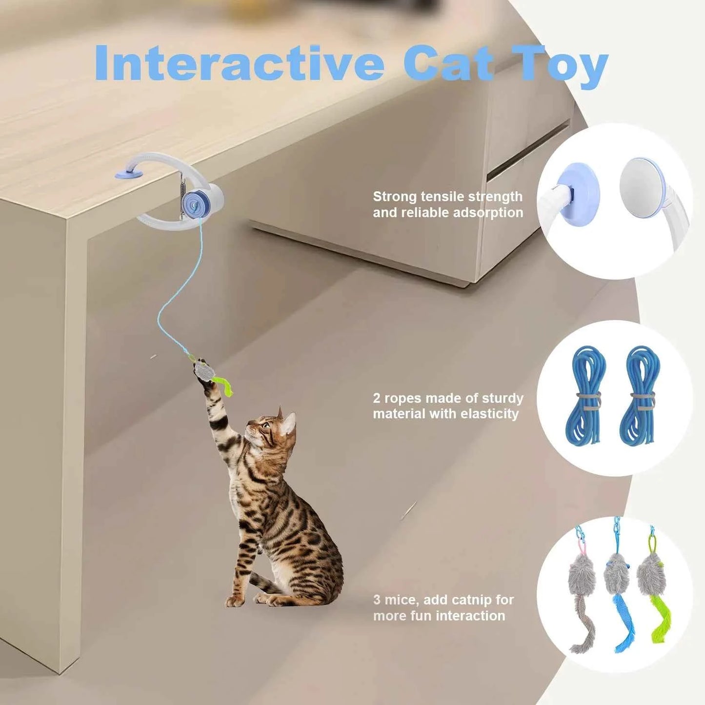 Cat Toys Electric Door Hanging Cat Toy Interactive Cat Toy USB Rechargeable Self Play Toy Retractable Kitten Toys