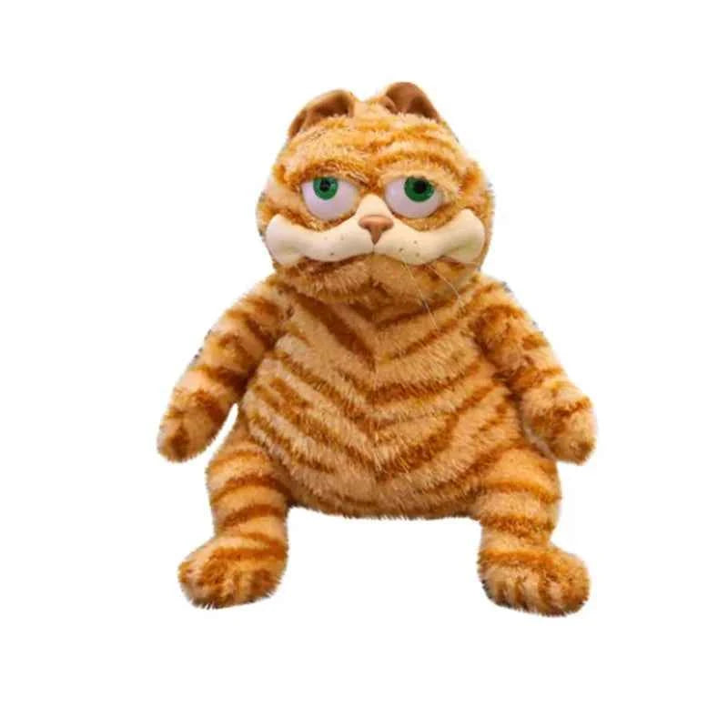Fat Orange Plush Cat Stuffed Animals Toy Lifelike Yellow 30cm