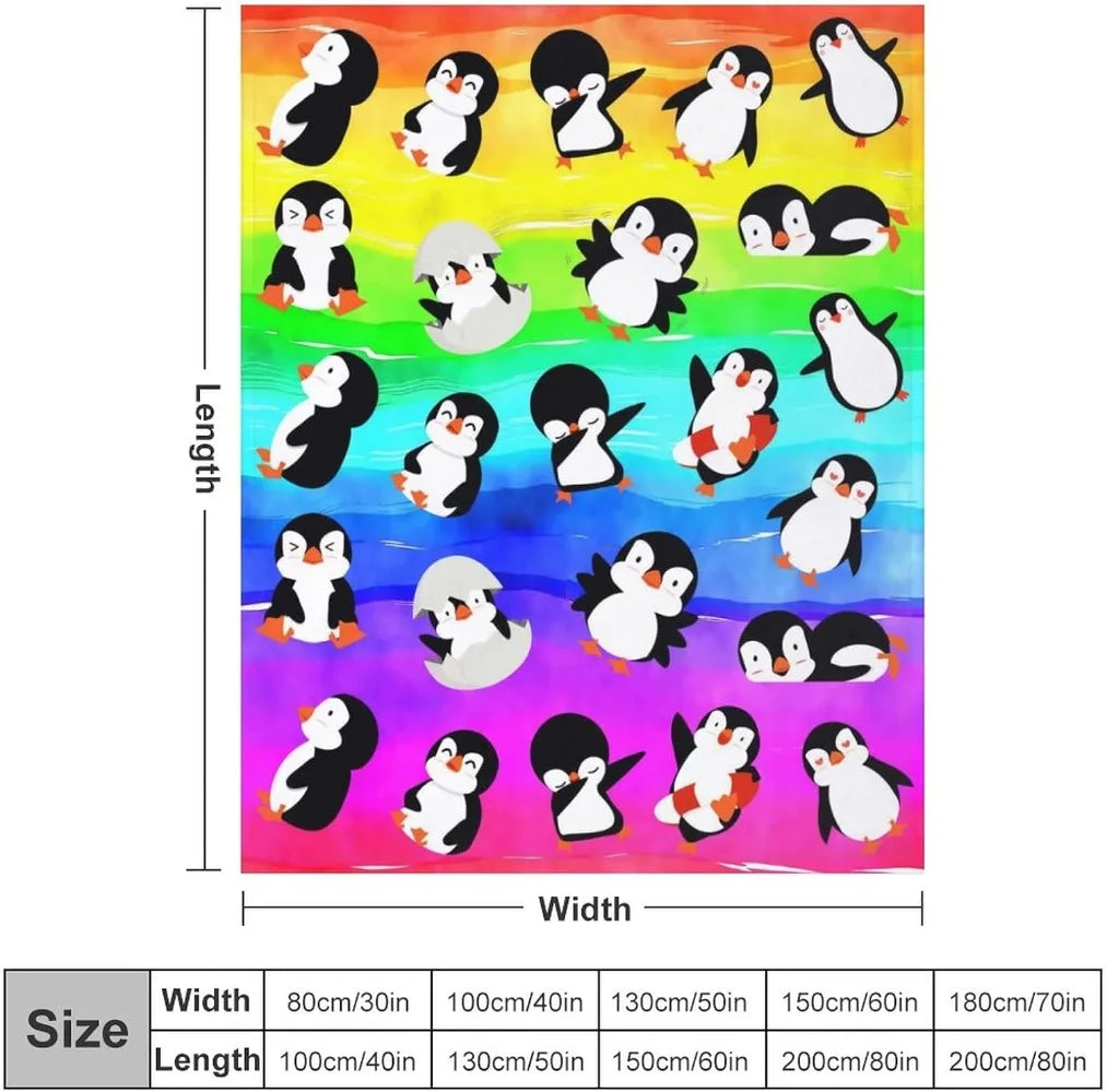 Penguin Flannel Fleece Blanket – Ultra Soft Microfiber Throw Blanket