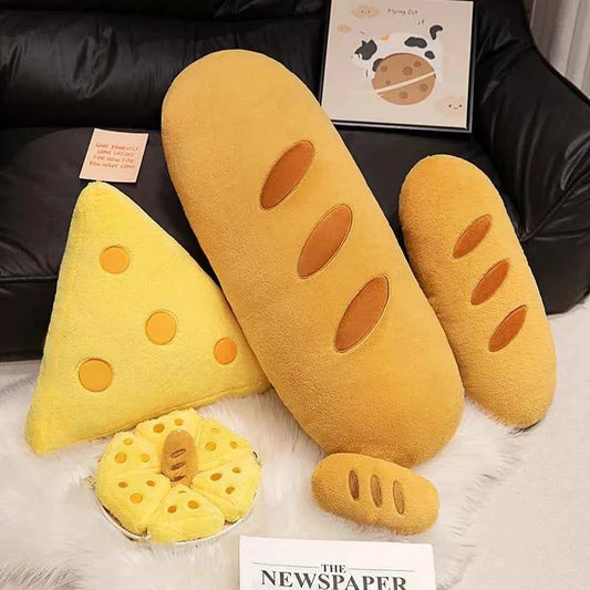 Simulation French Baguette  Plush Toys Cute Cheese Stuffed Doll Kawaii Room Decor Soft Sofa Pillow For Kids Birthday Xmas Gifts