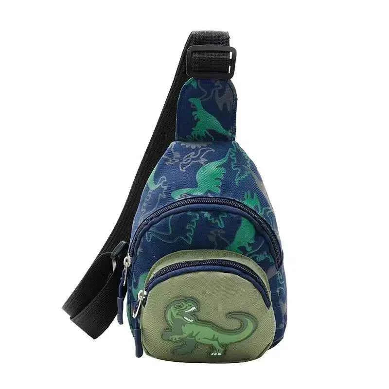 Cute Dinosaur Children's Sling Bag (7.1 in) - Waterproof Oxford Crossbody Chest Bag