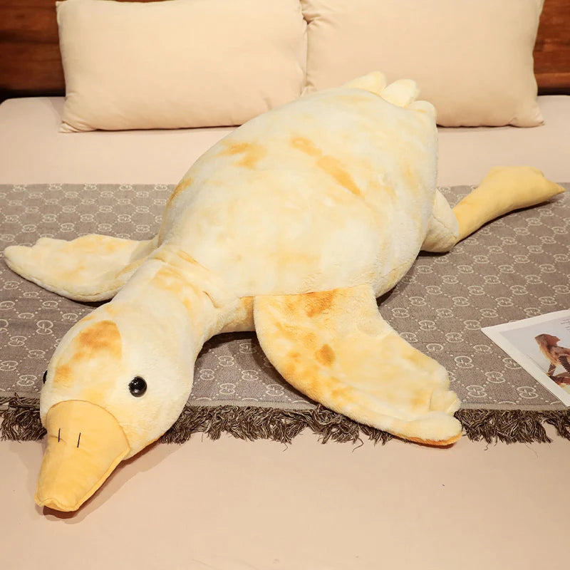 Giant Colorful Goose Plush Pillow – 130cm Long Stuffed Hug Cushion Yellow