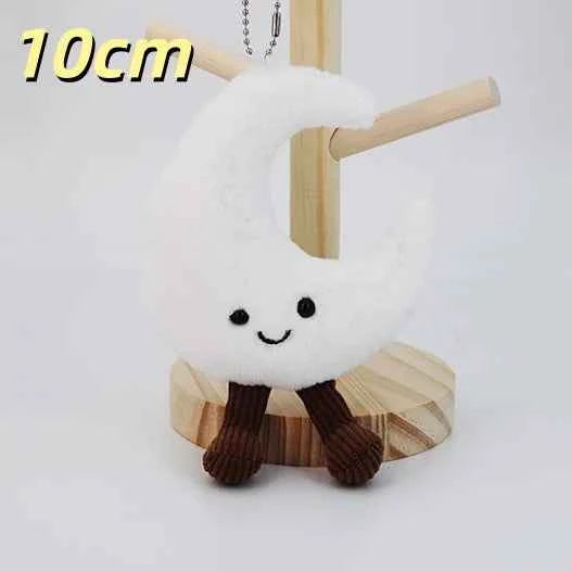 Adorable Christmas Plush Keychain (4 in) - Tree, Star, Moon & Gingerbread Doll Bag Pendant Gift