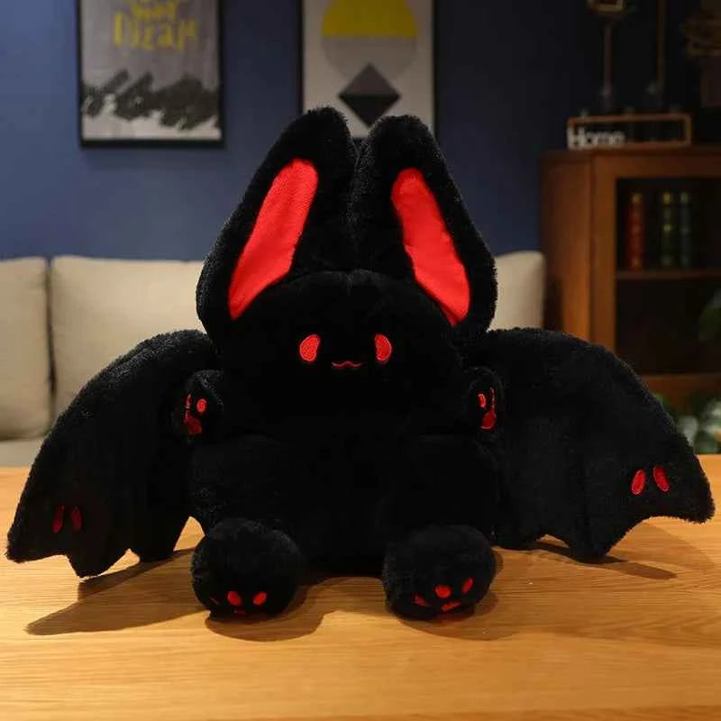 25-55cm Lovely Bat Plush Toy Lovely Flying Bat Rabbit Plushie Long Tail Pink & Black Bat Rabbit Stuffed Dolls Birthday Gifts