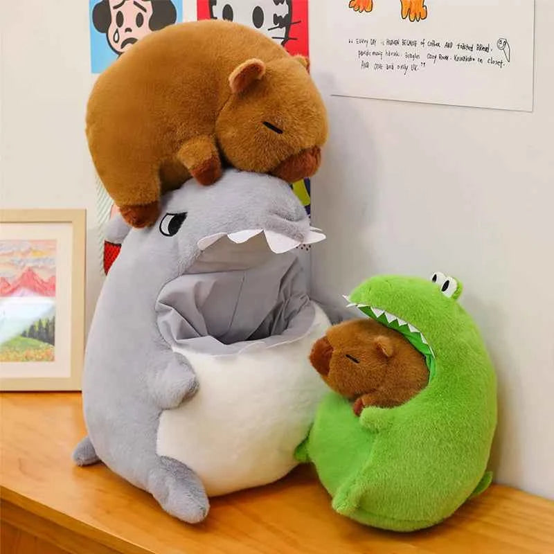 Cute Crocodile Shark Capybara Peripheral Plush Doll Capibara Plush Doll Giant Kawaii Stuffed Animal Doll Kids Birthday Gift Toys