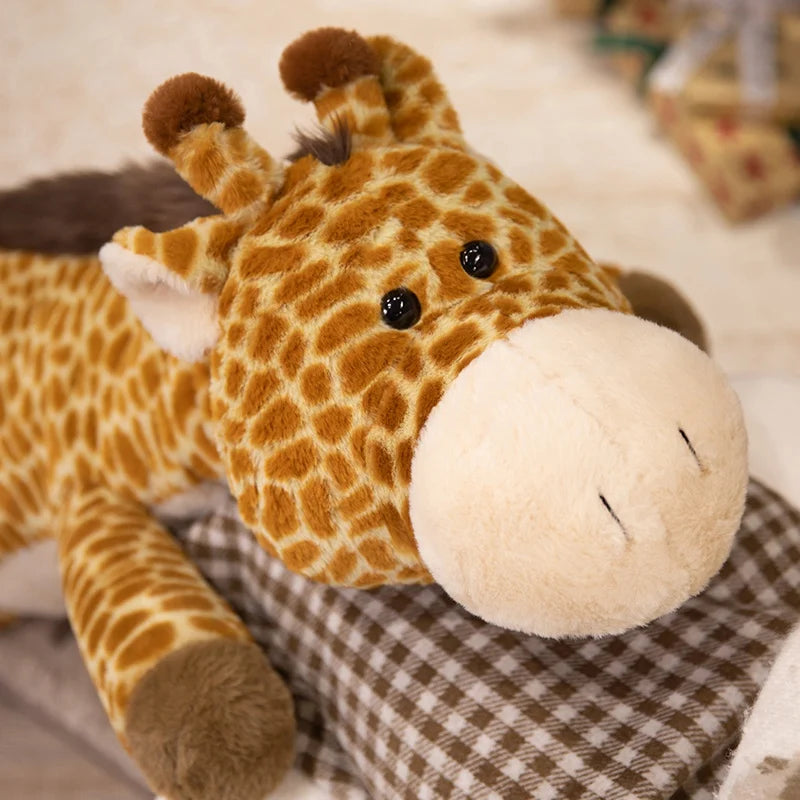 Giant Fluffy Giraffe Plush Toy – Cute Sleeping Giraffe Body Pillow