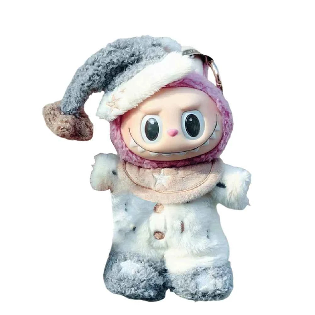 For Labubu 17cm Dolls Clothes Plush Cartoon Set No Doll Doll Outfit Kawaii Dolls Dress Up Skirt Suit DIY Gift for Girls Kids