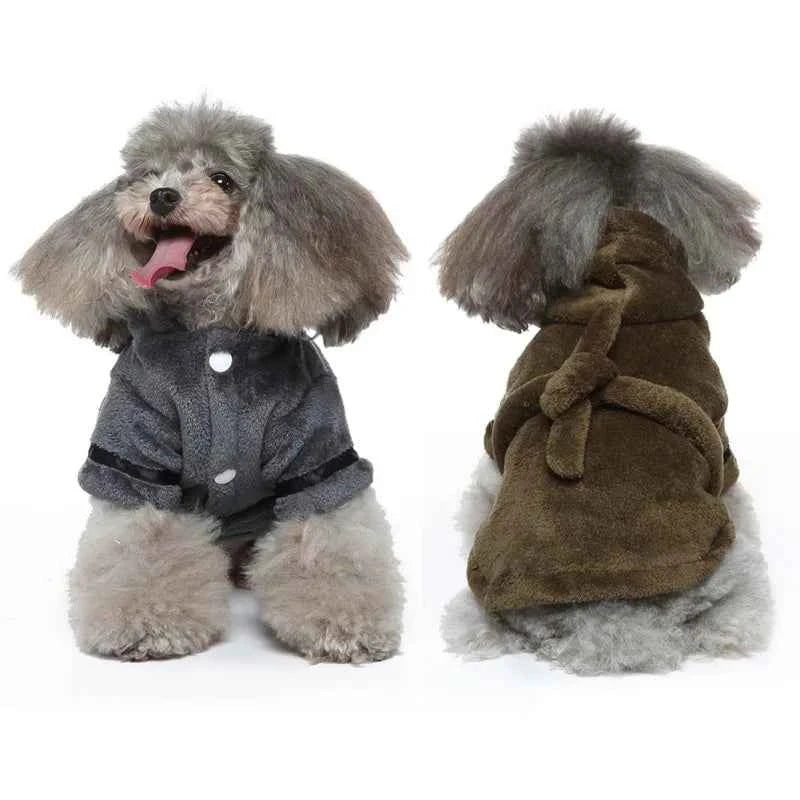 Hooded Pet Dog Bathrobe - Super Absorbent Drying Towel & Cozy Pajamas for Puppy & Cat (Small/Medium)