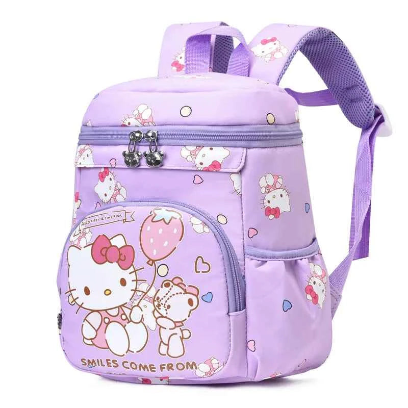 Kuromi Hello Kitty Orthopedic Backpack - Cartoon Kindergarten Schoolbags (9x4.7x6.3 inches)