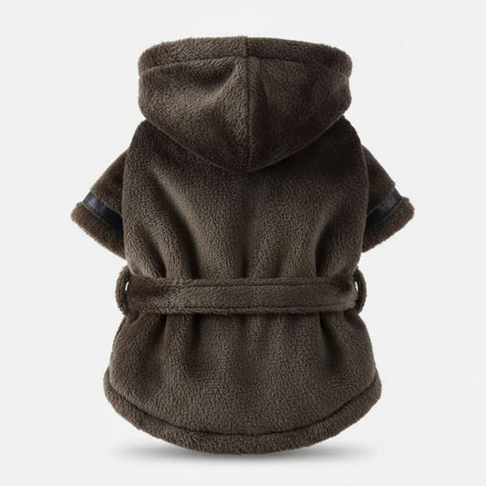 Hooded Pet Dog Bathrobe – Super Absorbent Drying Towel Pajamas Brown