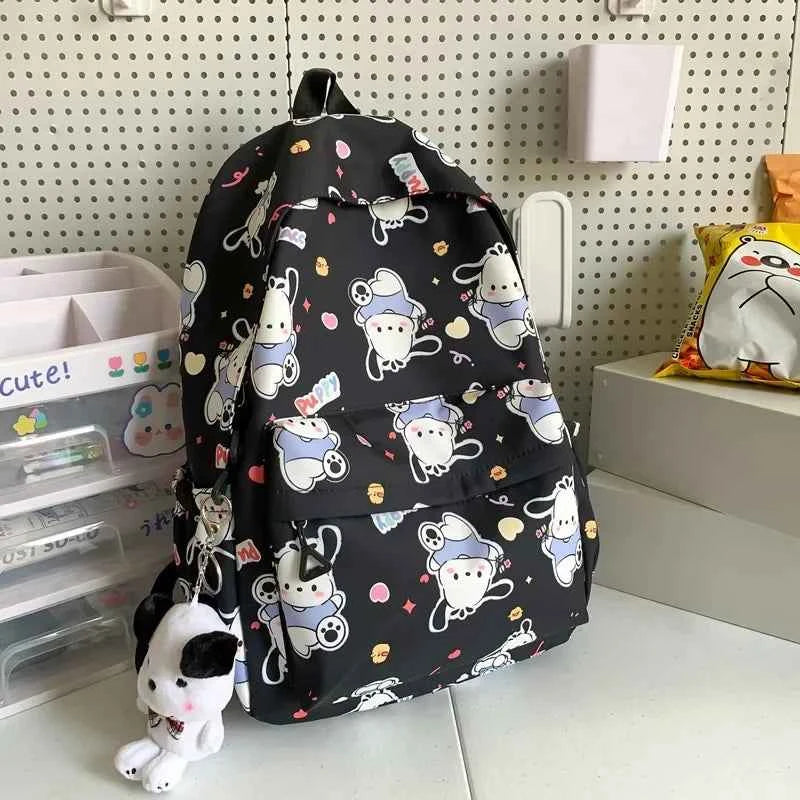 Sanrio Pochacco Printed Backpack Cartoon Zipper Shoulders Bag Large Capacity Student Schoolbag Waterproof Cute Y2k Girl Gifts