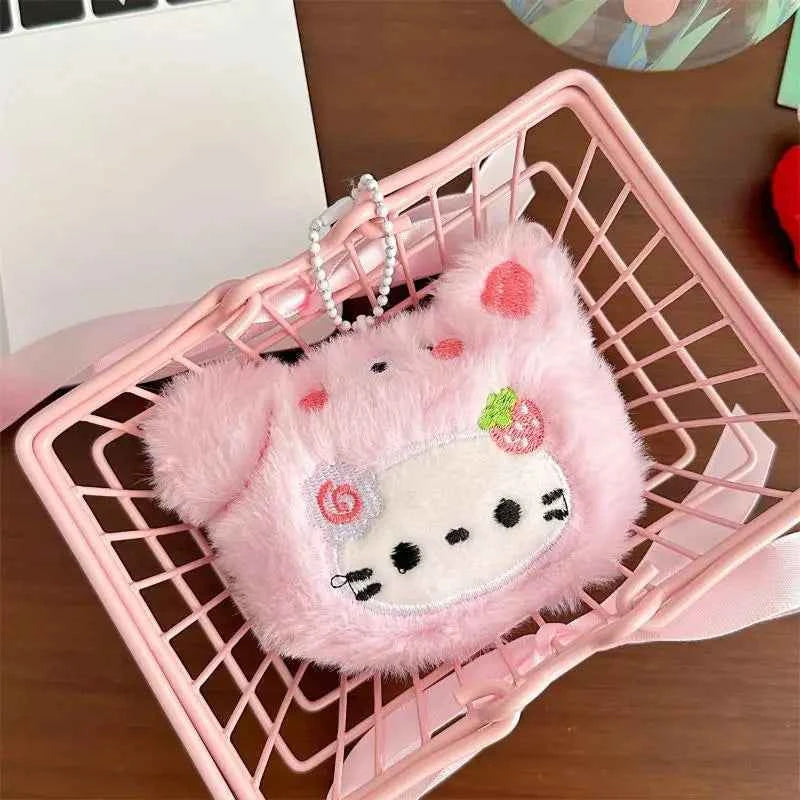 Creative Kawaii Anime Sanrio Hello Kitty Plush Keychain Cute Backpack Pendant Decoration Accessories Soft Stuffed Doll Toy Gifts