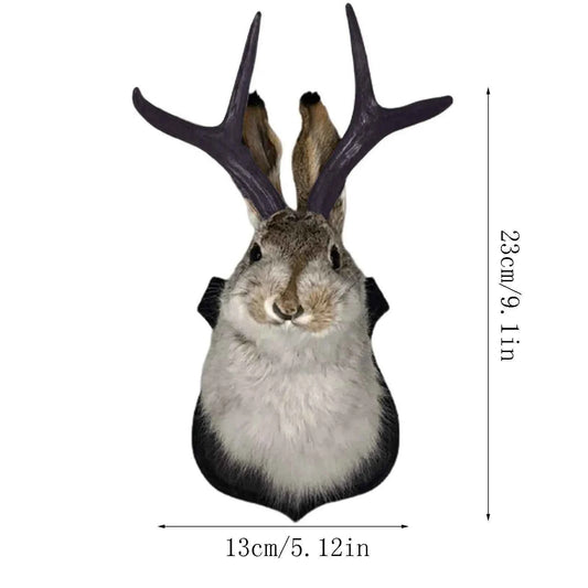 Faux Taxidermy Bunny Head Wall Mount – Resin Rabbit Jackalope Wall Decor