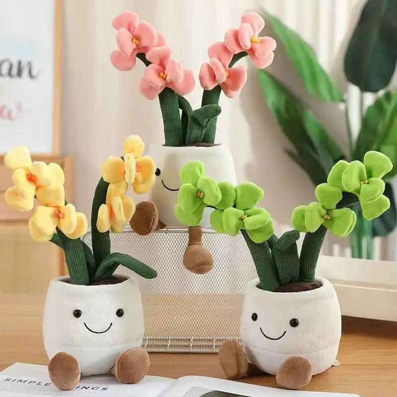 35cm flowerpot figurine simulation filled plush toy figurine cartoon anime cute pillow fun home decoration office ornament