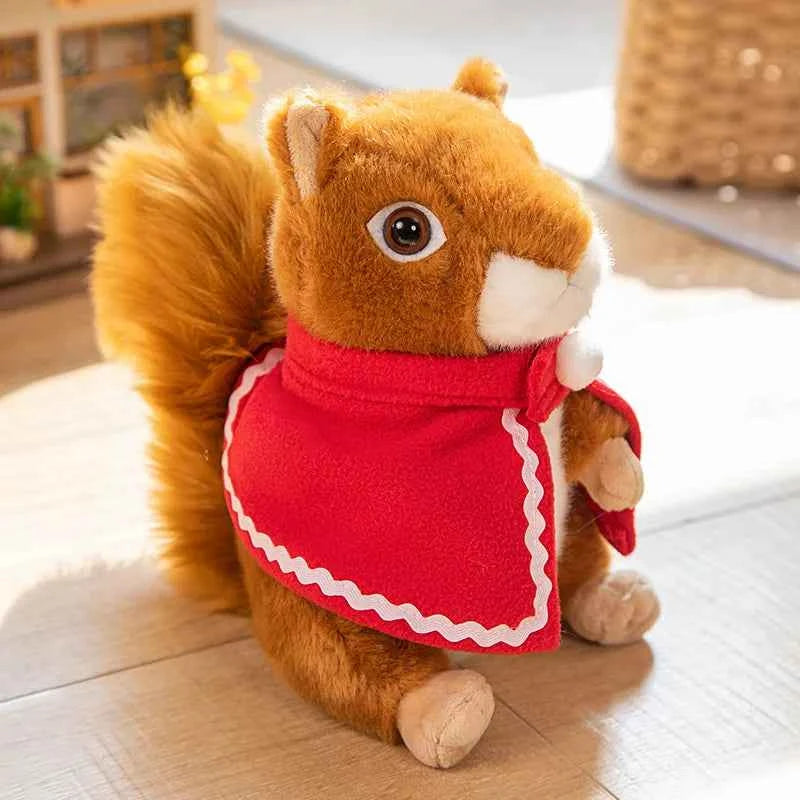 Adorbale Furry Hair Big Umbrella Tail Plush Toy Realistic Squirrel Cute Soft Stuffed Animals Doll Pillow For Girls Children Gift