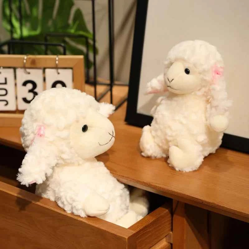 Kawaii Soft Sheep Plush Doll - Fluffy Stuffed Lamb Animal and Gift, 2 Sizes