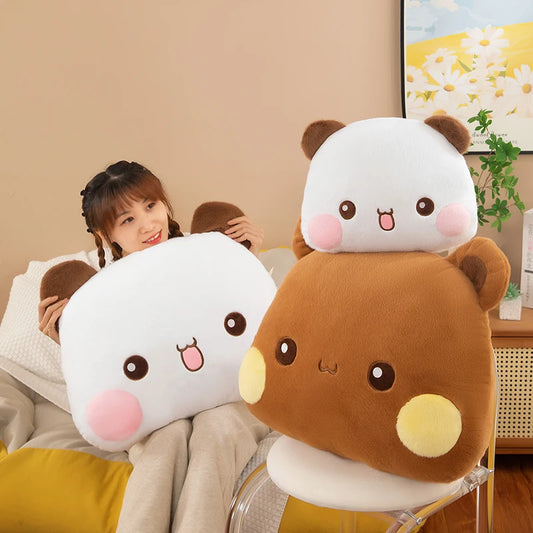 Cute Panda Cat Plush Pillow – Soft Kawaii Stuffed Cushion