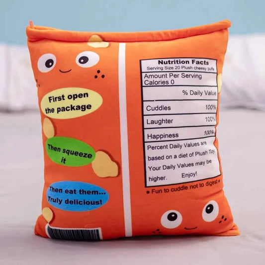 Cheesy Puffs Plush Toy Set (6–9pcs) – Cute Snack Stuffed Pillows Soft Gift for Kids