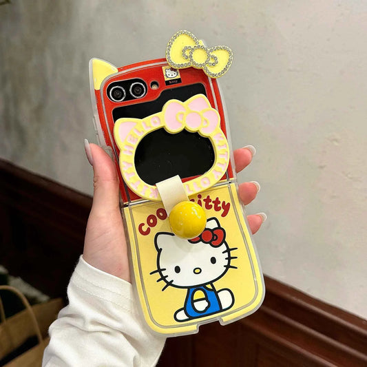Sanrio Hello Kitty Diamond Studded Z Flip Case - Bow Design with Lanyard (Z Flip3 to Z Flip7)