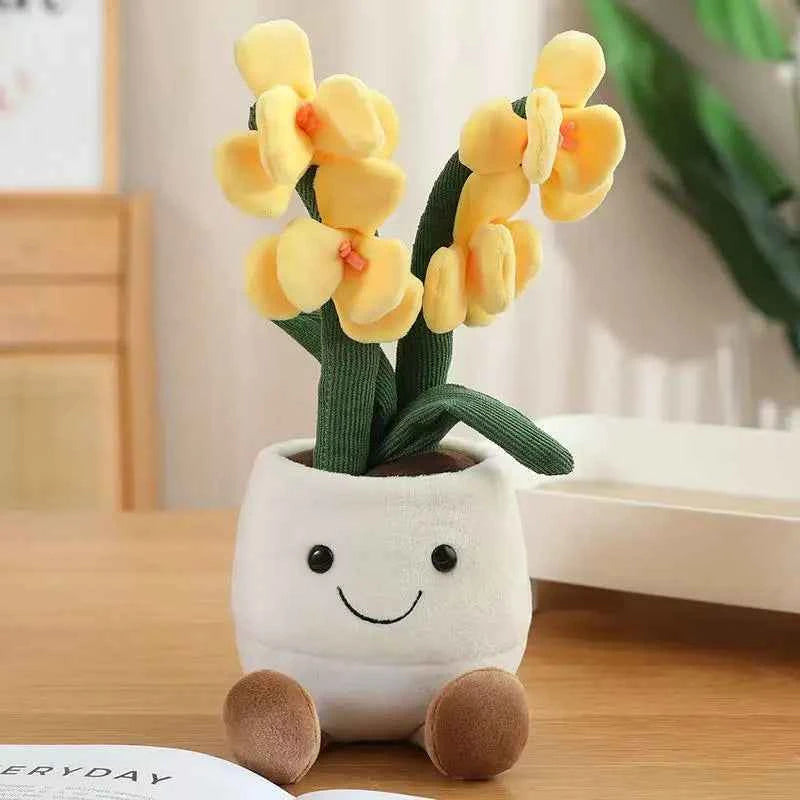 35cm flowerpot figurine simulation filled plush toy figurine cartoon anime cute pillow fun home decoration office ornament