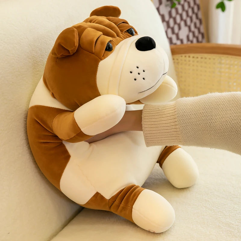 Kawaii Shar Pei Dog Plush Pillow - Super Soft Stuffed Sleep Pillow and Cuddle Toy Gift, 2 Colors and 3 Sizes